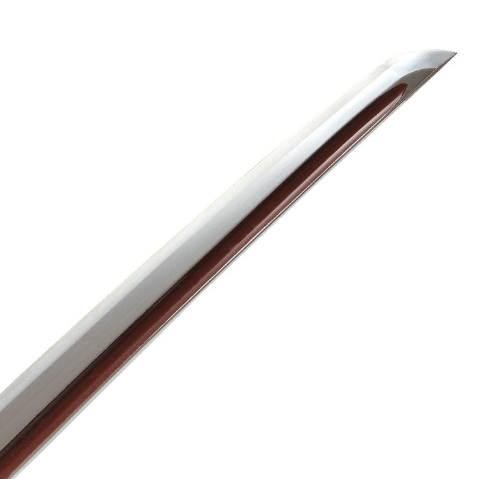 Close-up of the end of the blade and its lacquered bohi.