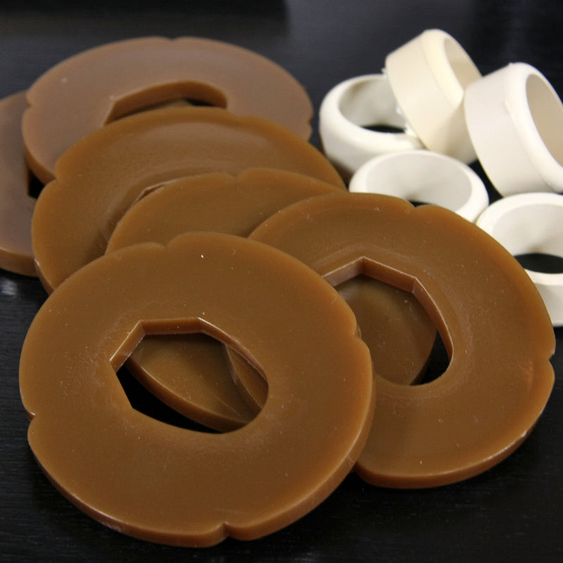 Standard Bokuto Tsuba(HDPE) & Tsubadome(White) 10 pack