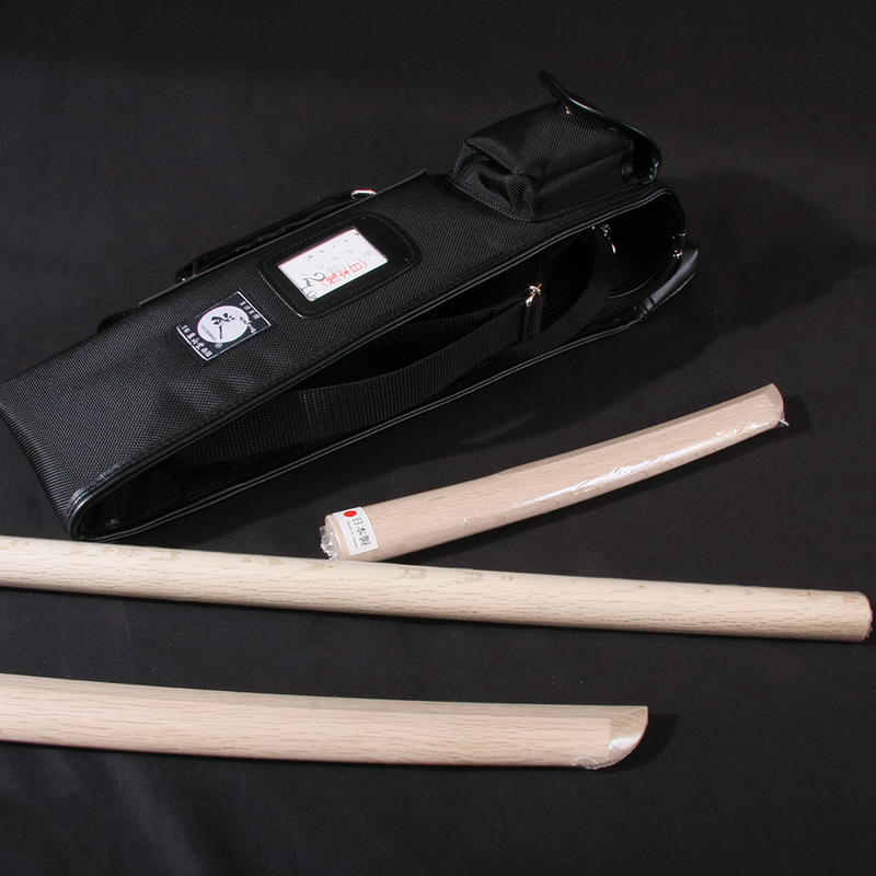 Akamu - White Oak Weapon Set(Jo, Bokken, Tanto, Bag)