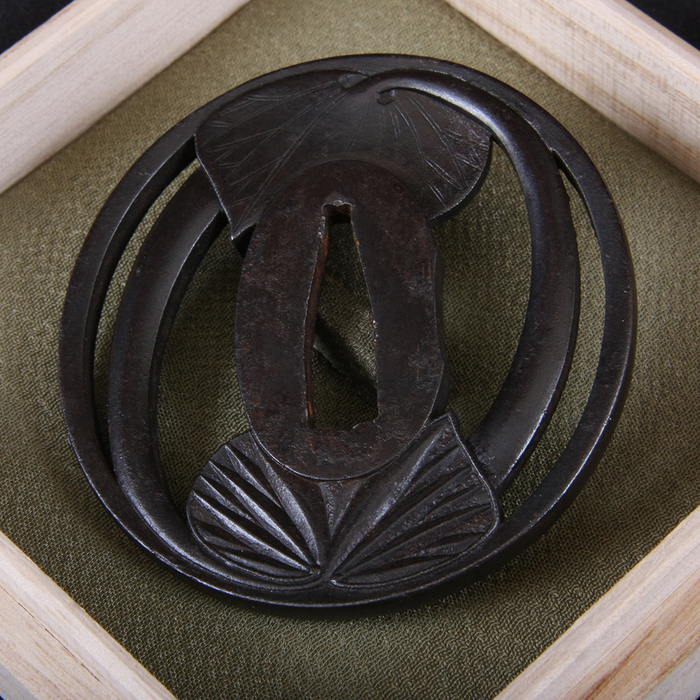 Antique Tsuba - Leaf Crest