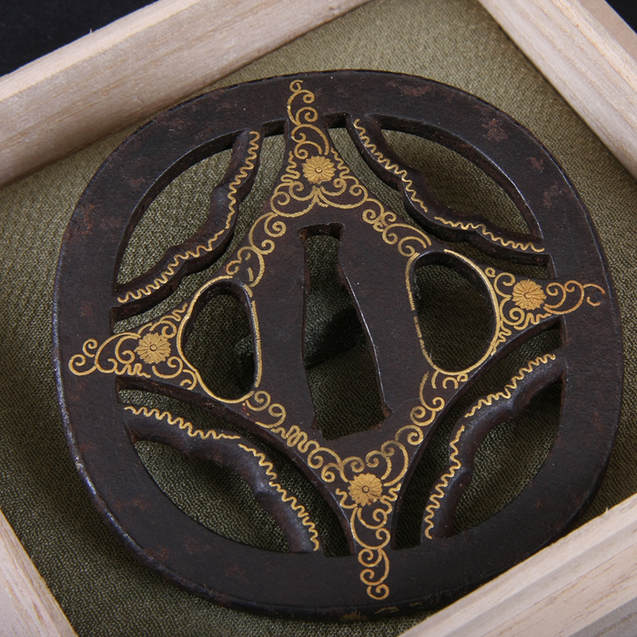 Antique Tsuba - Palace Flower