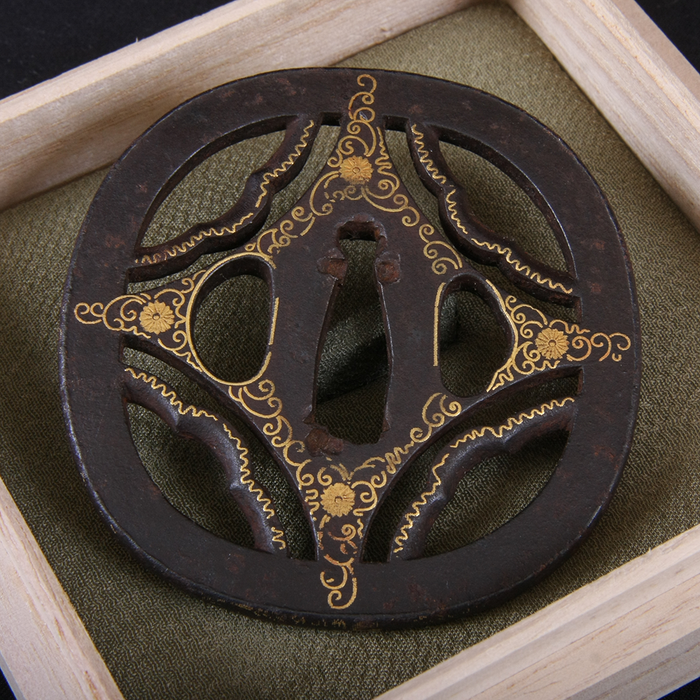 Antique Tsuba - Palace Flower