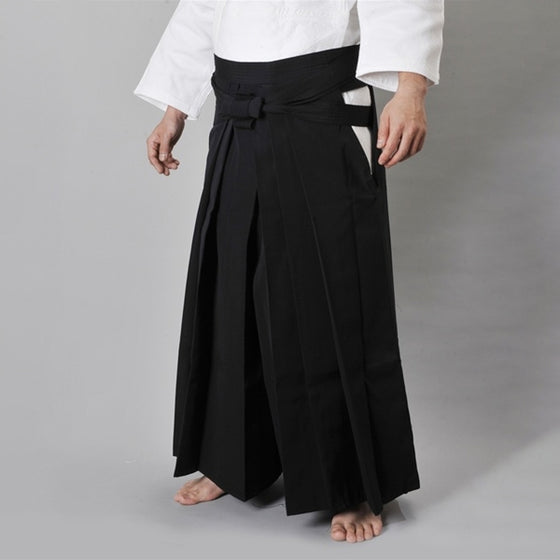 An example of customised hakama when worn.