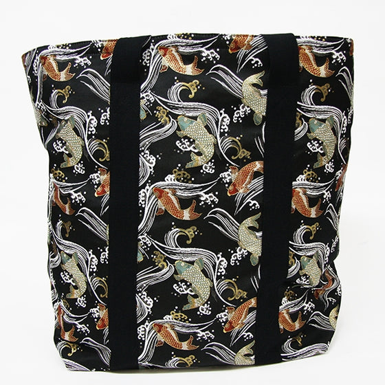An example of a custom bogu bag made from koi carp themed silk brocade.