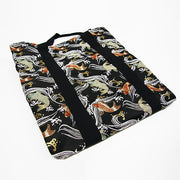 The koi themed bogu bag seen empty and flattened.