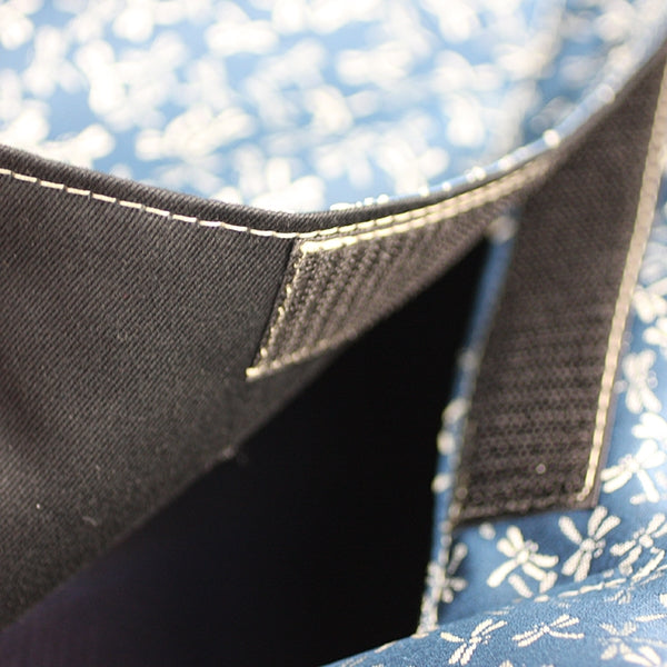 Close-up of the fastening and stitching of the bogu bag.