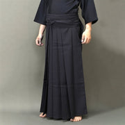 A pair of tailored kendo hakama worn.