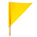 Full view of the yellow timekeeper flag.