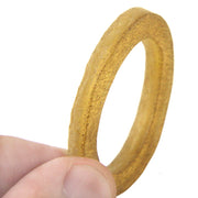 Leather tsuba shown held by fingers.