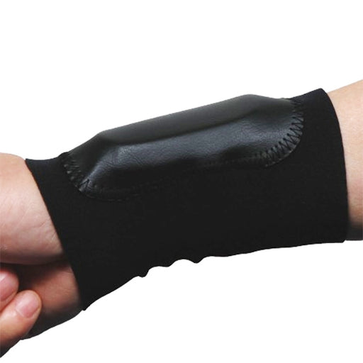 The wrist protector show when worn.