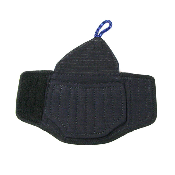 The outside of the wrist protector when opened up.