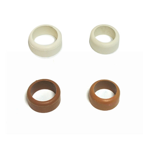Examples of both sizes of rubber tsubadome in both available colors.
