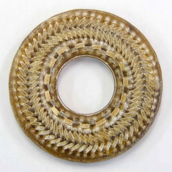 Top-down view of an example of the woven tsuba.