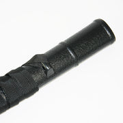 The top of the saya with a kurigata and simple synthetic sageo.