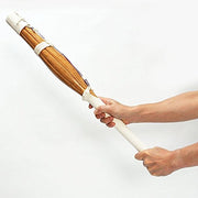 The shinai held in two hands.