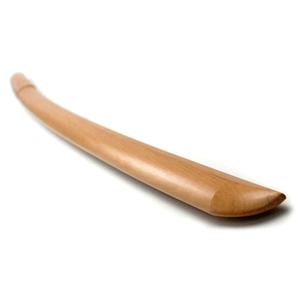 Alternative angle of the kissaki and monouchi of the bokken.