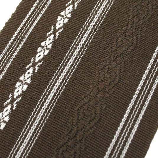 Close-up of the detailing on the brown obi.