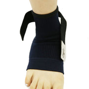 Straight on view of the heel protector when worn.