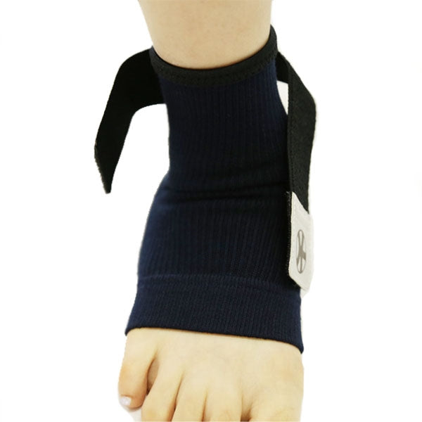 Straight on view of the heel protector when worn.