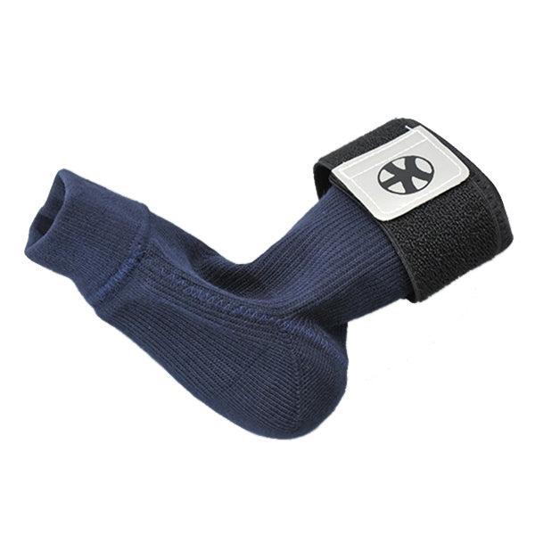 The heel protector unworn.