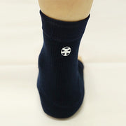 Back view of the sponge heel protector when worn.