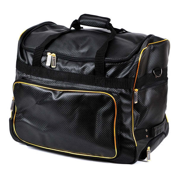 Alternative angle of the gold trim carrier bag.