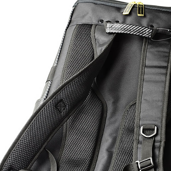 Close-up of the straps and back pads.