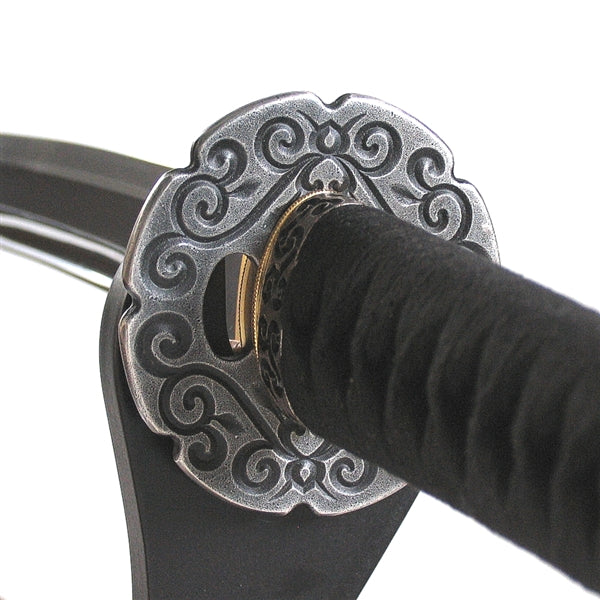 View of the tsuba from the omote side.