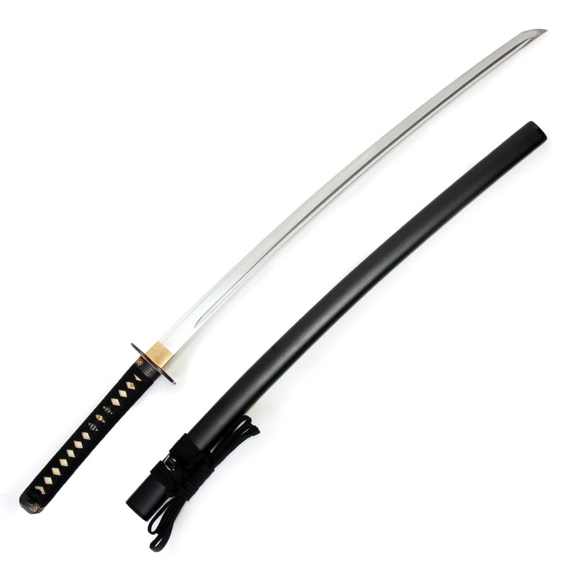 Full view of iaito beside its saya.