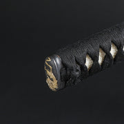 Close-up of the tsuka kashira.