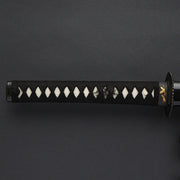 Full view of the crane themed tsuka.