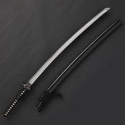 Full view of the iaito next to its saya.