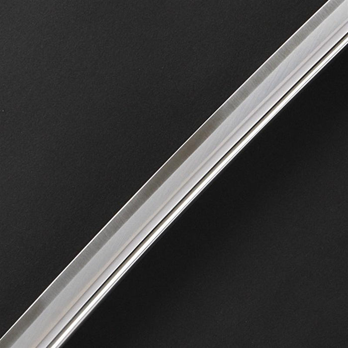 Close up of the suguha hamon and bohi.