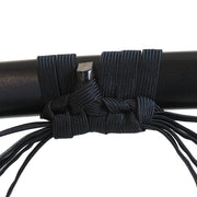 Close-up of the cotton sageo tied around the kurigata part of the saya.