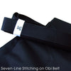 Premium Indigo-dyed #11000 Cotton Aikido Hakama MATSU seven line stitching on obi belt