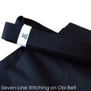 Deluxe Cotton Aikido Hakama TAKE seven line stitching on obi belt