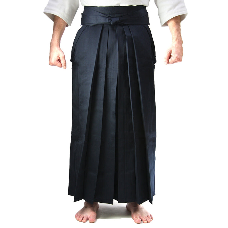 Deluxe Cotton Aikido Hakama TAKE front view model 2