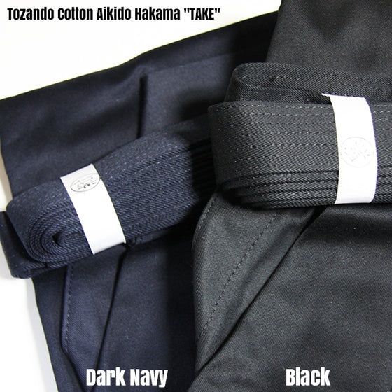 Deluxe Cotton Aikido Hakama TAKE dark navy and black