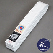 Aikido Obi White/Unbleached Belt white front view