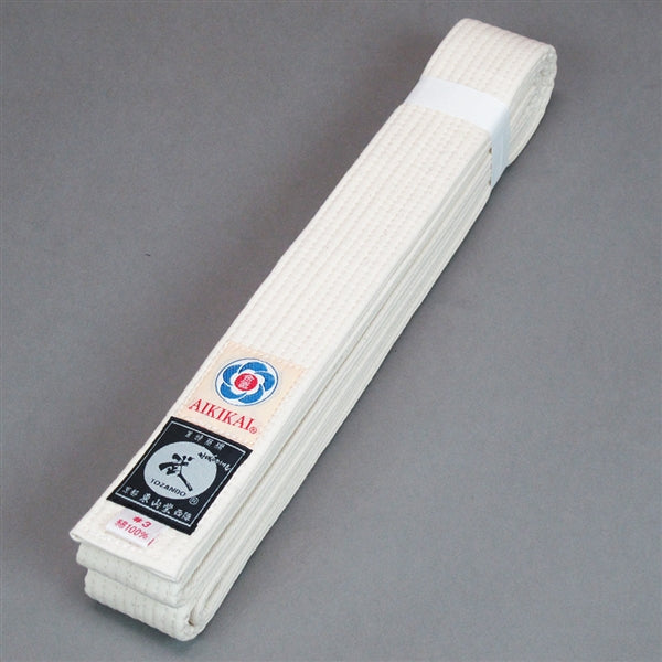 Aikido Obi White/Unbleached Belt unbleached front view