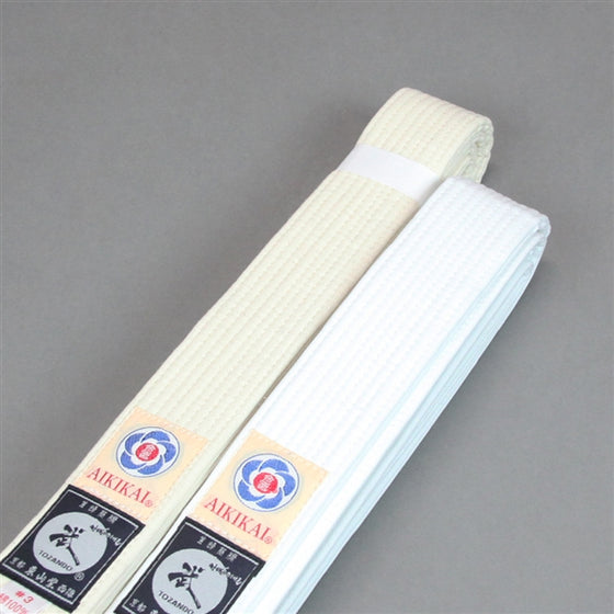 Aikido Obi White/Unbleached Belt front view