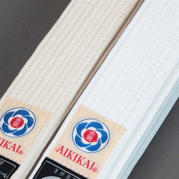 Aikido Obi White/Unbleached Belt front view detail