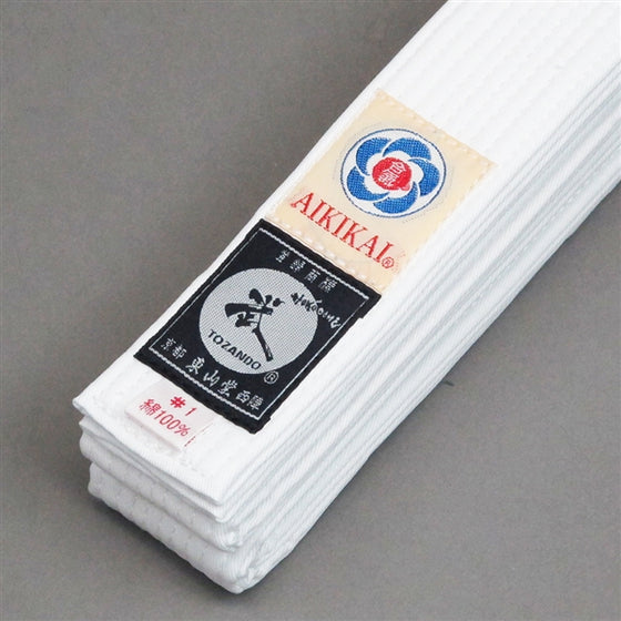 Aikido Obi White/Unbleached Belt tags