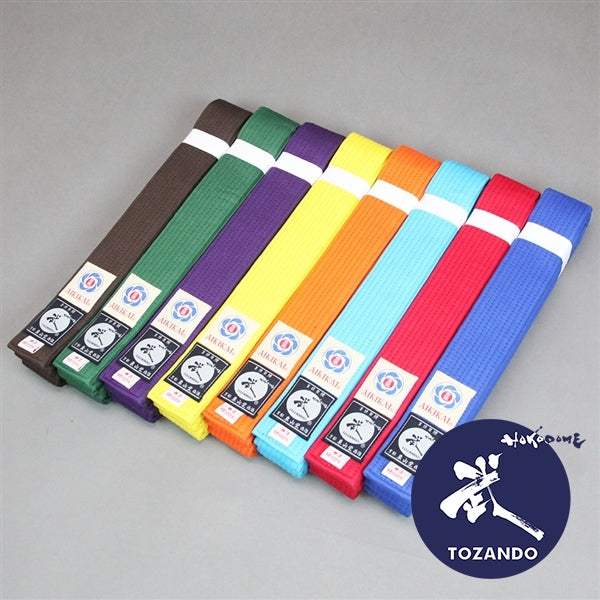 Color Aikido Obi Belt front view colors