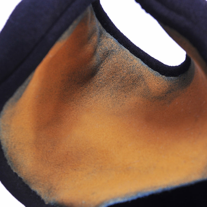 Genuine smoked deerskin palm leather close up.