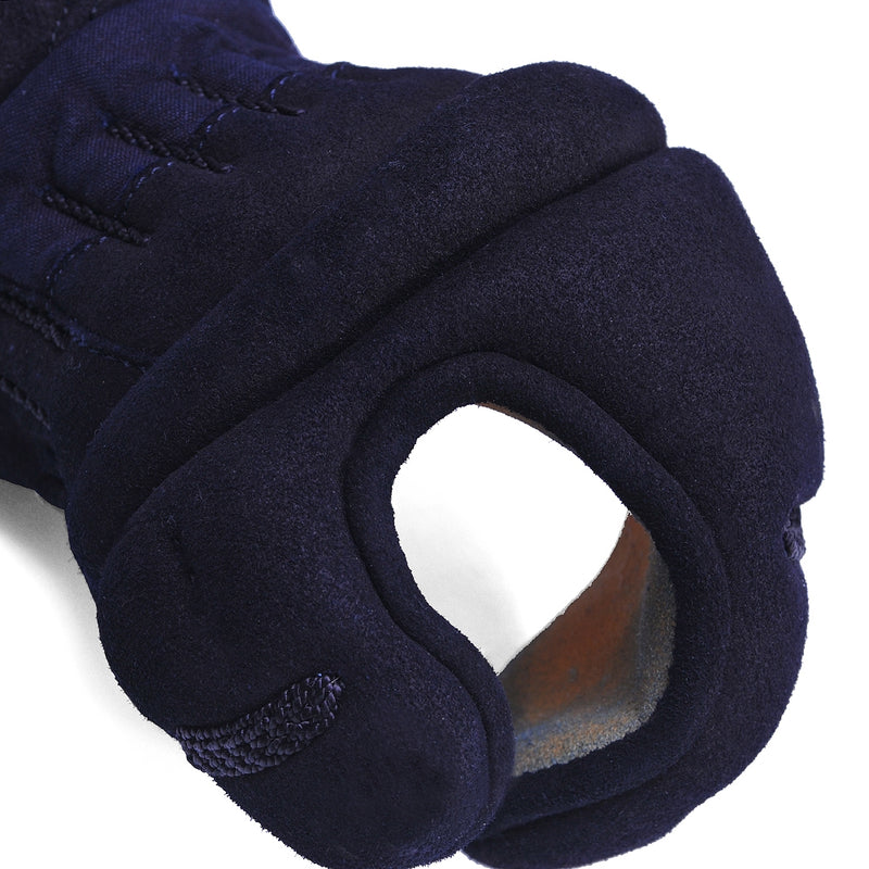 Top down view of deerskin shudo kote head.