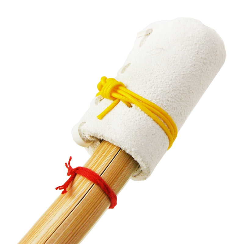 The sakigawa leather fittings at the end of the habu.