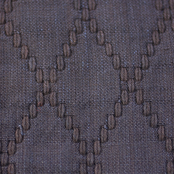 Lower hishi-zashi stitching close-up.