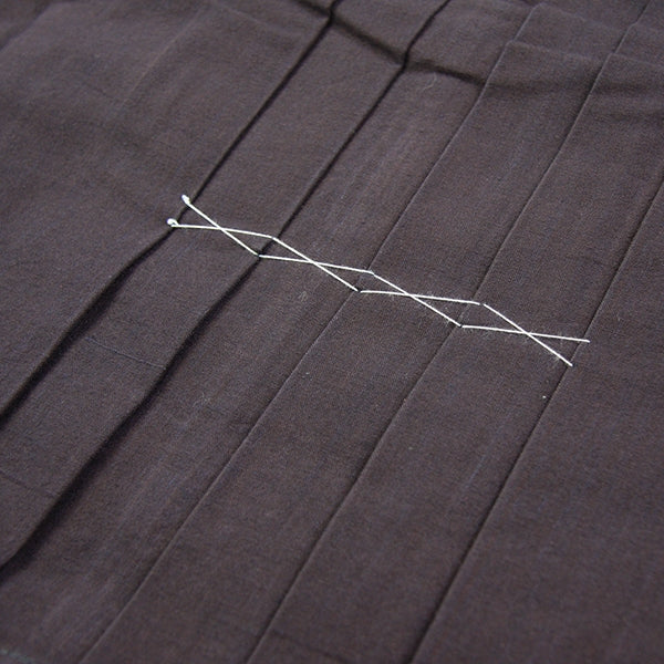 Front pleats close-up.