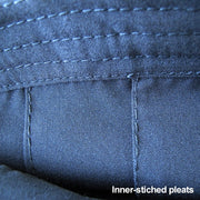 Stitched inner-pleats close-up.
